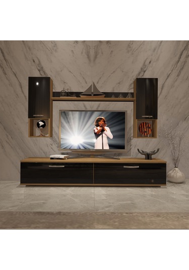 Decoraktiv Eko 5da Mdf Std Tv Ünitesi Tv Sehpası Pera - Siyah