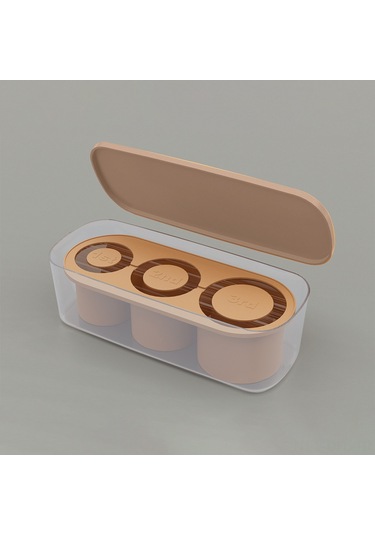 Dofolink Gıda Seviyesi Silikon Buz Kalıbı - Kapaklı 3 Boş Silindir Şekli, Yavaş Erime, Kolay Çıkarım - Kahverengi Çok Renkli