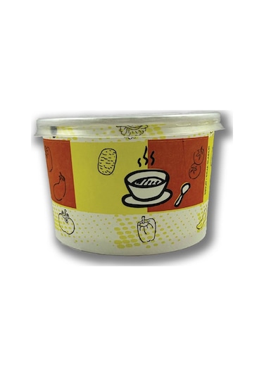 Kağıt-karton Çorba Kâsesi 16 Oz Şeffaf Kapaklı 50 Adet