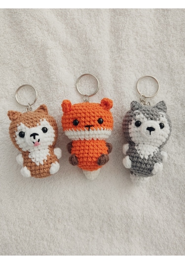 Amigurumi Oyuncak Anahtarlıklar 3 Adetli 6-7 Cm
