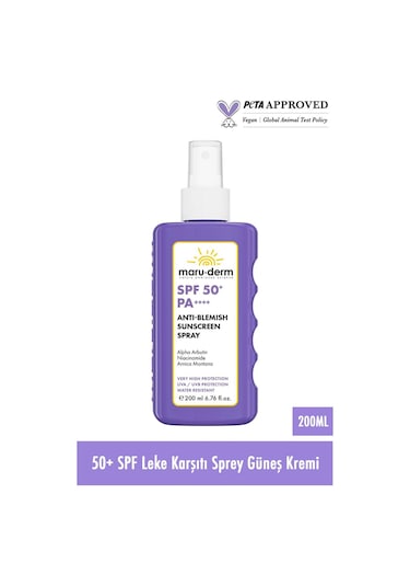 Maruderm Spf 50+ Leke Karşıtı Vücut Güneş Kremi Spreyi 200 Ml