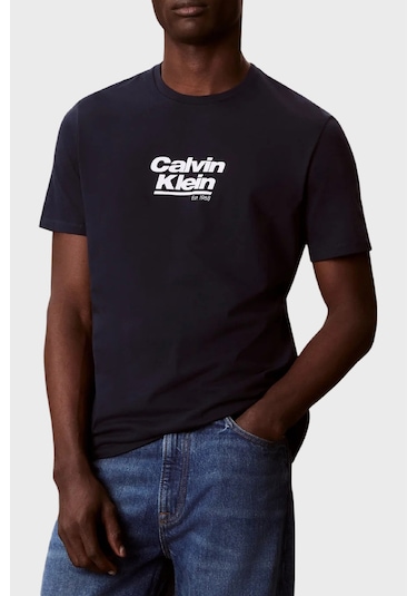 Calvin Klein Erkek T Shirt Lv14rf803g Cef Lacivert