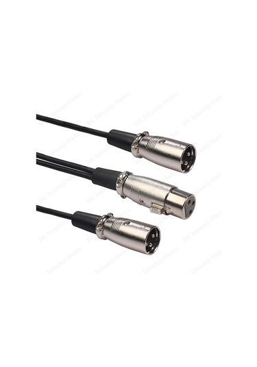 3 Metre Xlr Dişi 2Xlr Erkek Mikser Mikrofon Ses Splitter Y Kablo