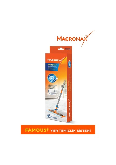 Famous+ Düz Mop Yer Temizlik Sistemi, Islak Ve Kuru Kullanım, 360 Döner Başlıklı Pratik Paspas