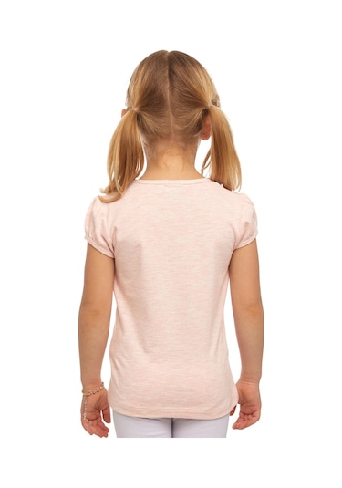 Lovetti Açık Pembe Melanj Kız Çocuk Kısa Kollu Basıc Tişört 31001P023 Pembe Melanj