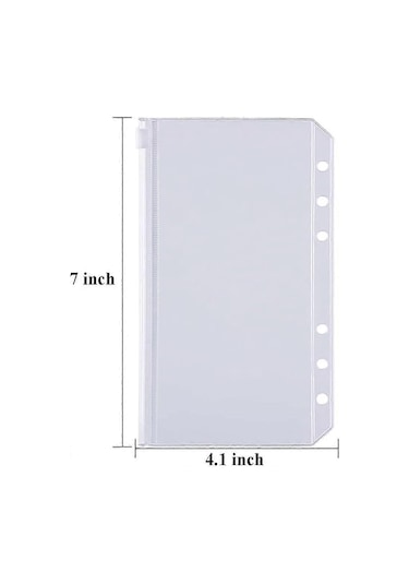 24 Paket A6 Boyutunda 6 Delikli Klasör Fermuarlı Gevşek Yapraklı Klasör 6 Halkalı Not Defteri Klasörü Gevşek Sayfa Saklama Çantası Diğer