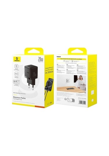 Zyzqstore Pazly Type-c Şarj Palm Hızlı Fişi Fiş:ab Cihazı, Baseus 20w 1c Mb, Beyaz Renk, Standart Boyut, Mobil Cihazlar İçin Uy