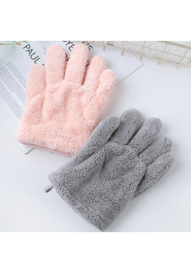 Sones Tek Hızlı Kuruyan Saç Eldivenleri Hızlı Kuruyan Mercan Kadife Emici Eldivenler