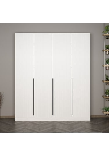 Minar Kale 210 Cm 4 Kapaklı 2b Raf Portmanto Byz Mbr Çizgili Byz