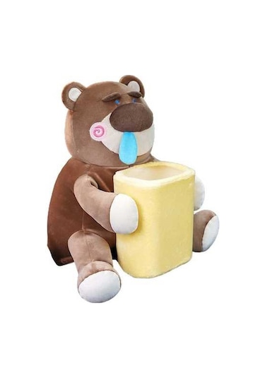 Createtech Yumuşak Peluş Çöp Kovası Ayı Desenli Oturma Kutusu Homyl Diğer