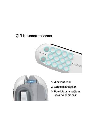 Shopytech Mıknatıslı Streç Film Folyo Yağlı Kağıt Dispenseri Çift Yönlü Bıçaklı 30 Cm Rulo Kesici Beyaz
