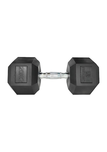 Rebuwo 20 KG 1 Adet Hex Dambıl Kauçuk Altıgen Dambıl Hex Dumbbell