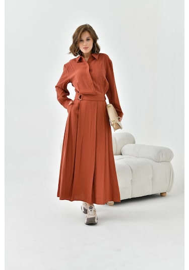 Ftz Women Kadın Modal Etekli Takım Kiremit 30714-kiremit Kiremit
