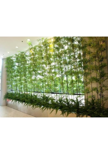 Yapay Bambu Sopası 10 Yapraklı 150 Cm Yapay Çiçek Bambu Duvarı