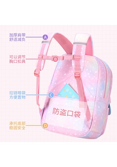 Vkemall Küçük Kızlar İçin Gradient Pembe Buzdolabı Desenli Çift Askılı Okul Çantası - Hafif, Dayanıklı Ve Çok Fonksiyonlu Outdoor Aktivitelere Uygun Çok Renkli