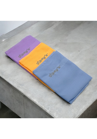 İlbays 3'lü Mikrofiber Temizlik Bezi Mavi-sarı-mor Gri - Sarı
