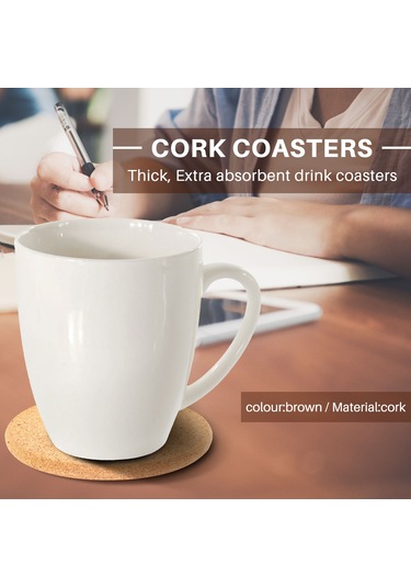 İçecekler İçin 20 Paket Mantar Bardak Altlığı, Emici Isıya Dayanıklı Tekrar Kullanılabilir Ahşap