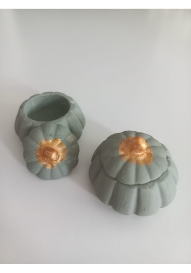 Mini Balkabağı 6'lı Lokumluk, Kahve Yanı Sunumluk Renkli Dekoratif Obje 02