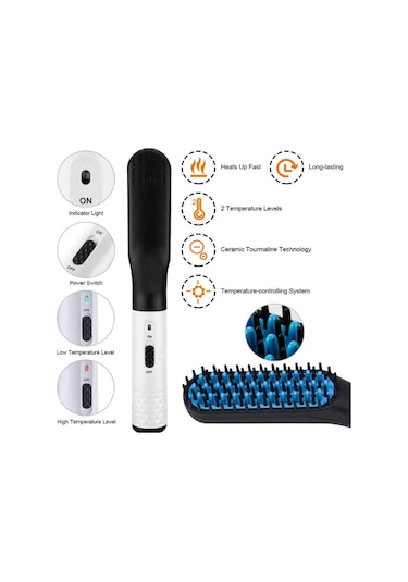 Sones Mini Erkek Elektrikli Sakal Şekillendirici Tarağı Sakal Düzleştirici, Fişler: Ab Fişi Beyaz