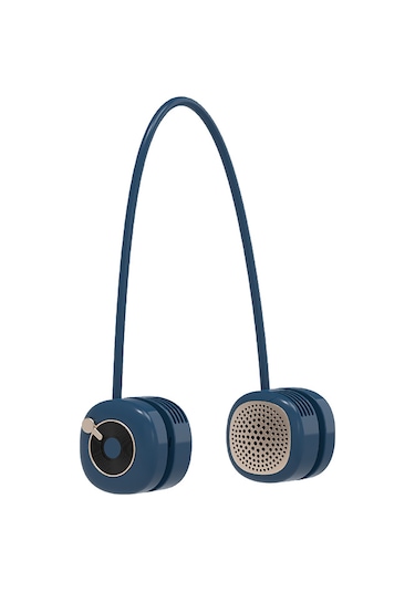 Symbee F19 Leyla Mavi Boyunbağı Usb Fan - Sessiz, 3 Vites, 1800mah Pil, 5 Saat Kullanim Süresi, Taşınabilir Turbin Tipi Mini Fan