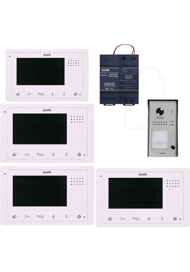 Pratikkart Villa Tipi Görüntülü Diafon Sistemi 4 Daire 2k400-2k91b-2kpc6