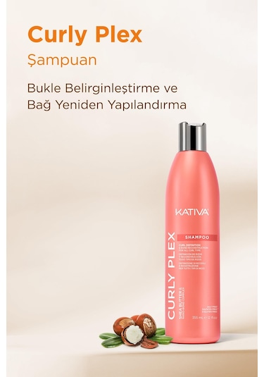 Kativa Curly Plex Bukle Belirginleştirme & Bağ Onarma Şampuanı 355 Ml Kıvırcık