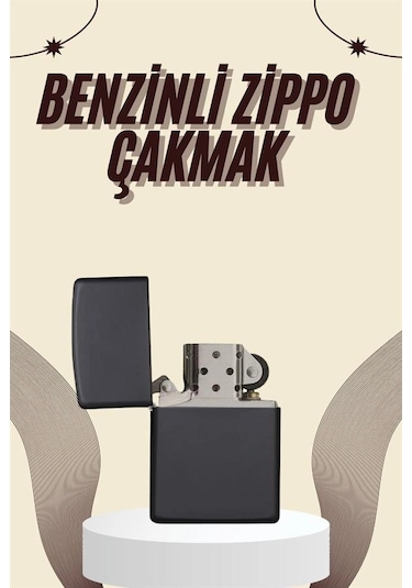 Çakmak Parlak Siyah Benzinli Çakmak Cep Boy Doldurulabilir Çok Renkli