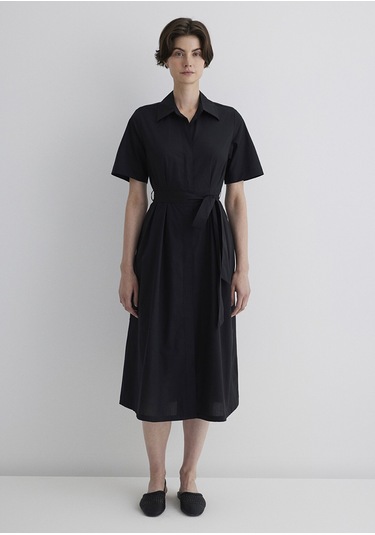 Mavi - Siyah Midi Elbise 1310508-900 Siyah