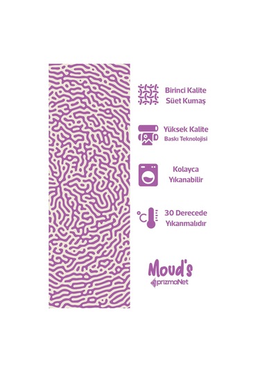 Alley Desenli Yuvarlak Süet Dertsiz Masa Örtüsü Mor