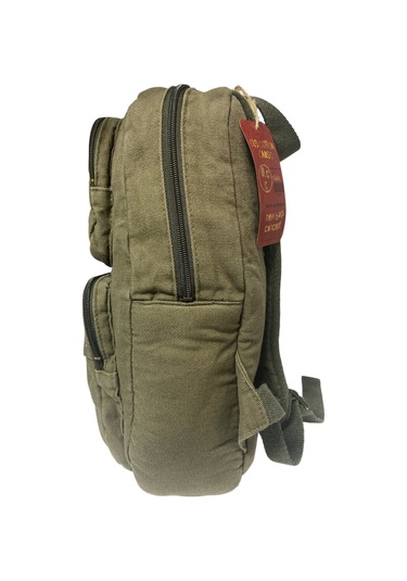 Kaliteli Tek Bölmeli Vintage Disayn Günlük Sırt Gezi Okul Seyahat Çantası Jannie Bag 27 Cm X 40 Cm Koyu Yeşil