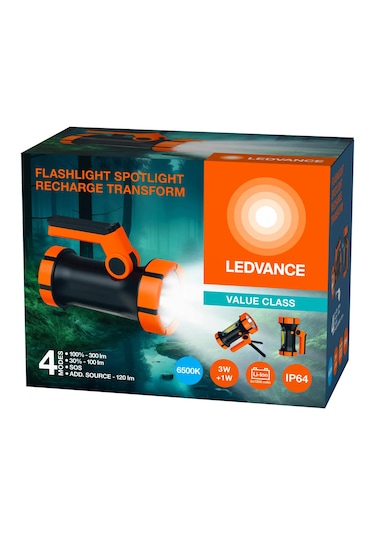 Ledvance Led 5w+3w 6500k 100-120-300lm Ip64 4 Farklı Mod Spot Dış Siyah - Turuncu