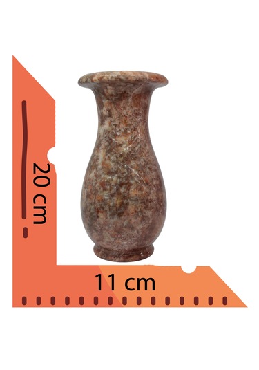 "doğal Oniks Taş Lale Model Vazo - 20 Cm Dekoratif Şık Ve Zarif T