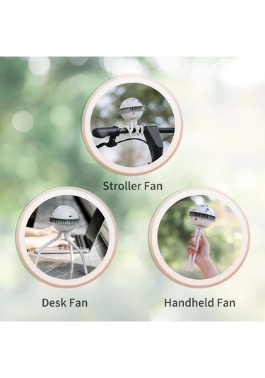 Padalink Bebe Arabası Fanı, Bladesiz Tasarım, 4 Hız Ayarı, Telefon Tutucu, Şarj Edilebilir, Pembe Renkli Ahtapot Desenli F55