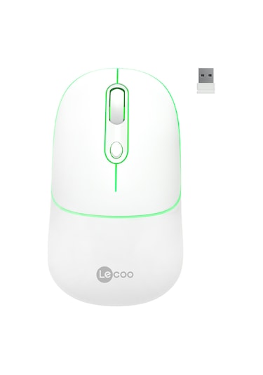 Lecoo WS210 Kablosuz 1600DPI 6 Tuşlu Çift Modlu RGB Şarj Edilebilir Sessiz Mouse
