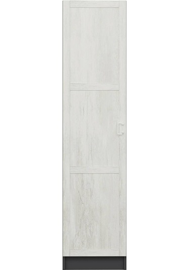 Minar Kale 1 Kapaklı Dolap Antrasit - Eskitme Beyaz 210cm