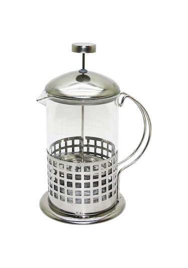 French Press 800ml Cam Bitki Süzgeçi Metal Kafes - Kapak Çok Renkli