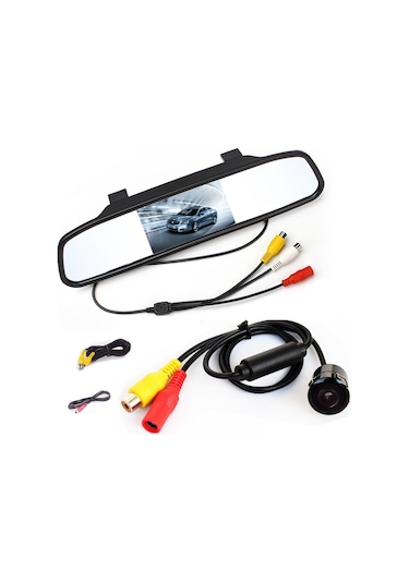 Kingvox 4.3" Ayna Monitör + Araç Geri Görüş Park Kamerası