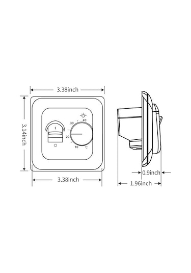 Kangvka 16a Elektrikli Yeraltı Isıtma Termostati, Manuel Kontrol, Led Gösterge, İç/dış Sondajlı Doğru Sıcaklık Regülatörü Beyaz