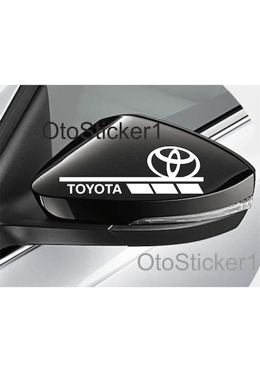 Oto Sticker Toyota Ayna 2 Adet Sağ Sol Sticker Araba Etiketi