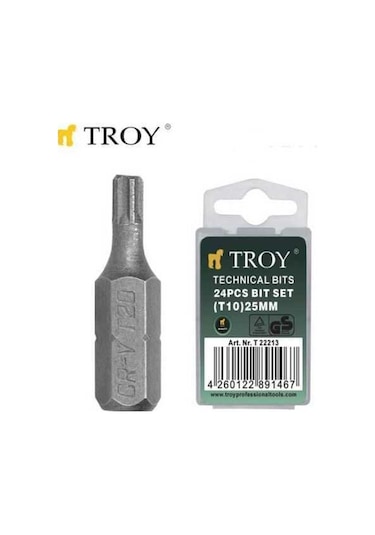 Troy 22215 Bits Uç Seti T20X25Mm. 24 Adet