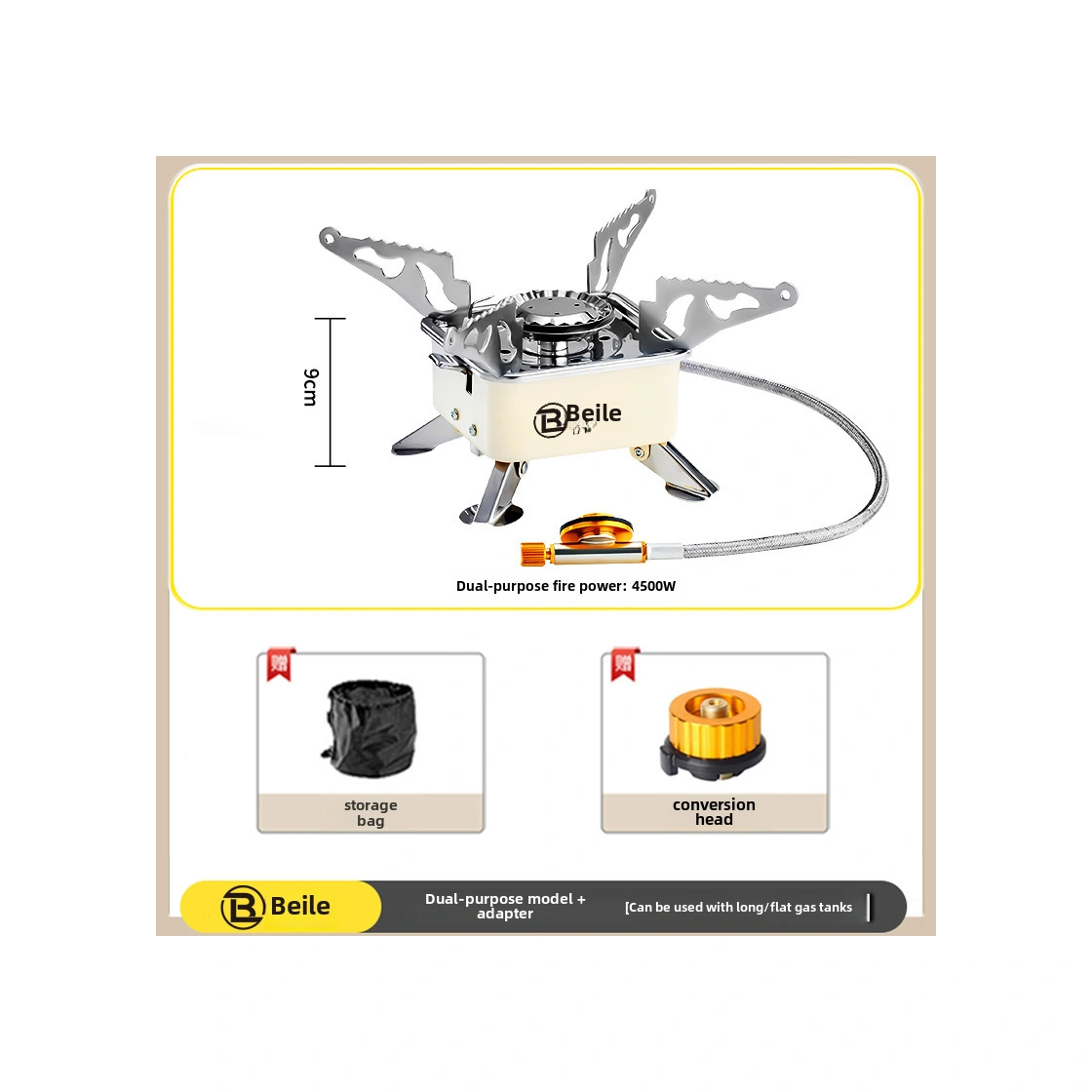 Kangvka Kampanya Dışarıda Kullandığınız Çift Kullanimlı Borulu Fırın, Su Kaynatma, Çay Pişirme, Taşınabilir Gaz Sobası Küçük Kareli Fırın Çok Renkli