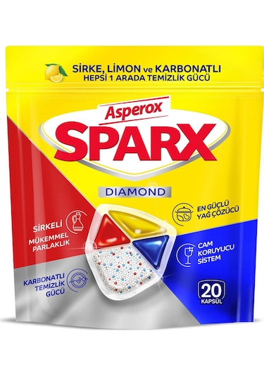 Asperox Sparx Diamond Bulaşık Makinesi Deterjanı 20 Tablet