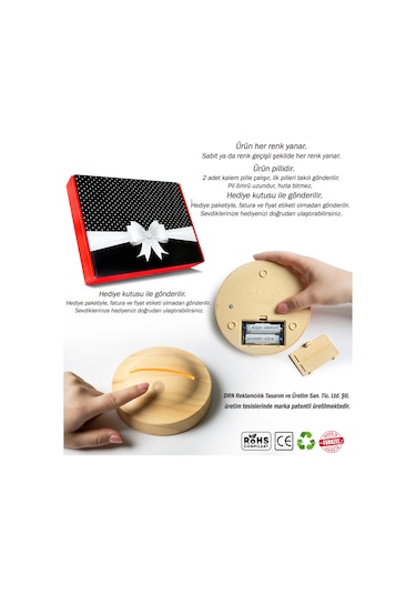 Öğretmene Hediye Papatya LED Lamba - Kişiye Özel Öğretmenler Günü ve Mezuniyet Hatırası Hediyesi