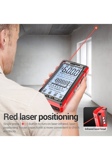 Maoyaya Aneng 622b Dokunmatik Multimetre, Yüksek Hassasiyetli Yanma Önleyici Led Işıklı