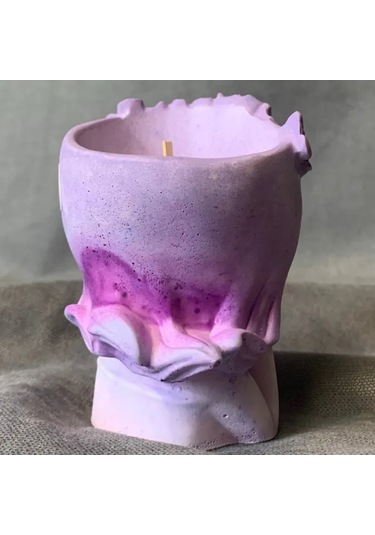 Uretti - Ayşe 7362 - El Yapımı Uyuyan Kız Figürü Lila Dekoratif Biblo / Mumluk