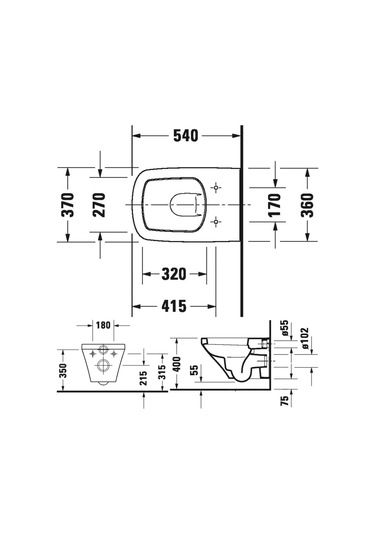 Duravit Durastyle Asma Klozet, Beyaz, 2552390075 Beyaz