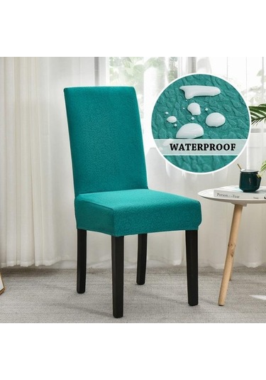 Teal Yeşil Streç Su Geçirmez Sandalye Yemek Odası İçin Kapakları Slipcover Kılıf Sandalye Otel Oturma Odası Mutfak Yemek Sandalyesi Kapak