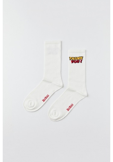 Talkiness Beyaz Erkek Çorap Beyaz