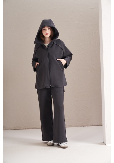 3 İplik Şardonlu Eşofman Antrasit Antrasit