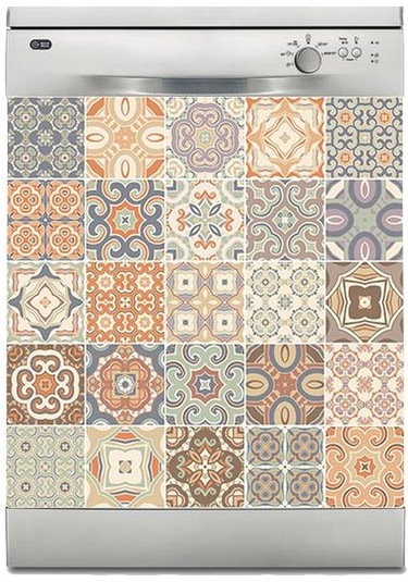 Bulaşık Makinesi Sticker Kaplama Beyaz Eşya Kaplama Fayans Desen